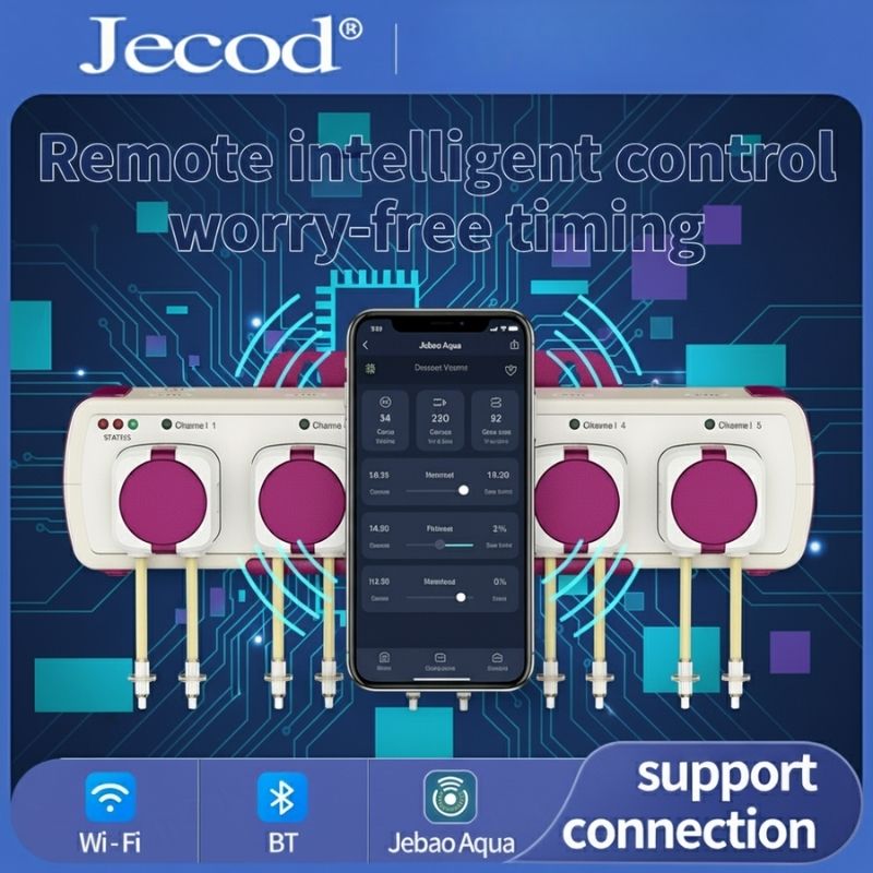Calcium Reactor Media - スマートドージングポンプ WiFi Bluetooth APP制御、Jebaoアクアドーザー自動蠕動ポンプ（水槽、リーフ、サンゴ、植物タンク用）、精密