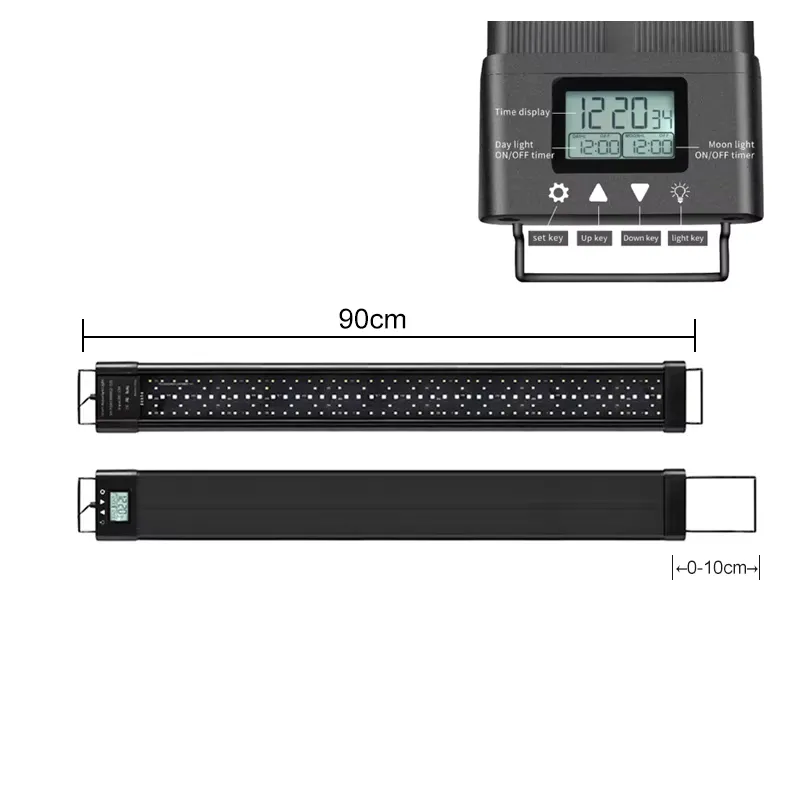 Marine Aquarium Hours - SIROKA高品質IP68防水90CM 48W 5050+2835 LED水槽照明、内蔵タイマー付き、海洋魚と水草用