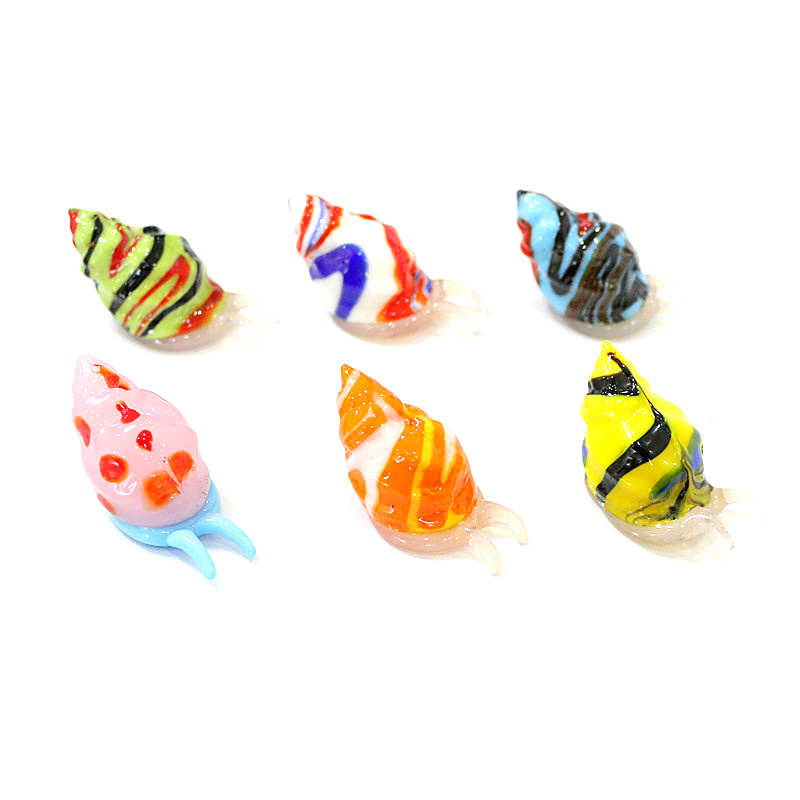 Marine Aquarium Europe - かわいいmuranoガラス海洋動物小像ミニチュア海カタツムリ置物ホームデスクトップリビングルーム妖精ガーデンミニチュア風景盆栽水族館装飾アクセサリー