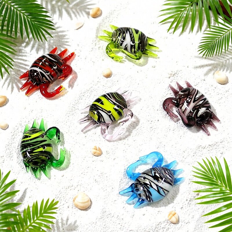 Marine Aquarium Japan - 手作り ミニガラスカニ置物 可愛い 彩色 微小海洋生物置物 ガラス細工