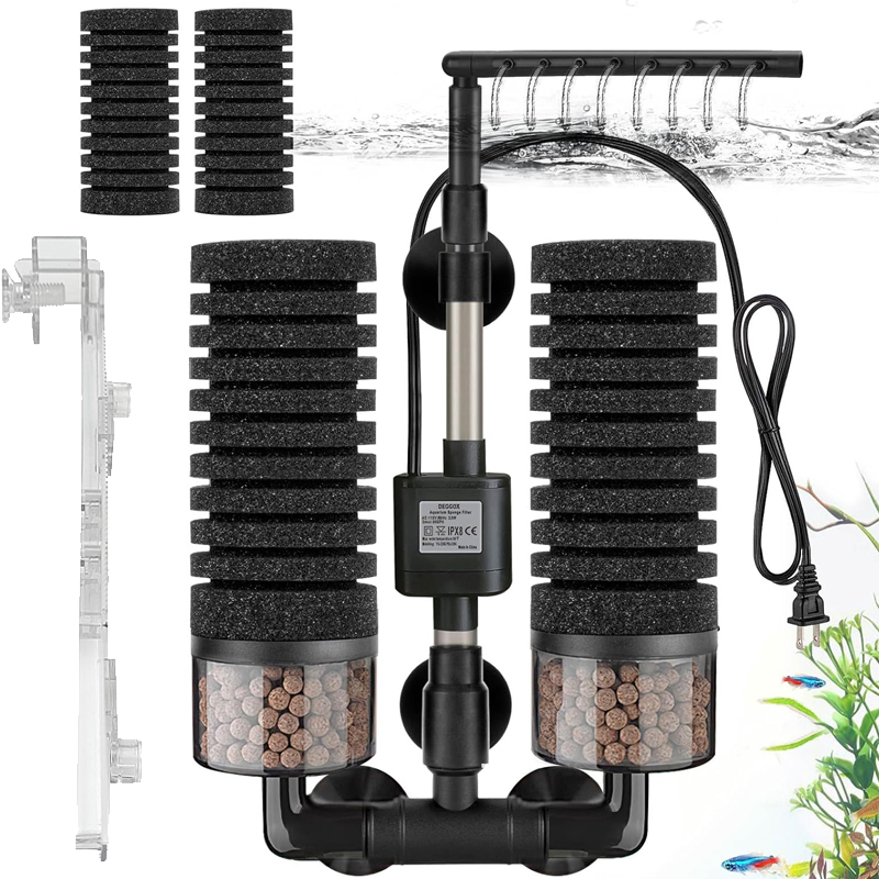 Marine Aquarium Filter Media - 3-IN-1 クリップオン電力フィルタースポンジサイレンス水中水槽フィルターバイオメディアボール水族館アクセサリー