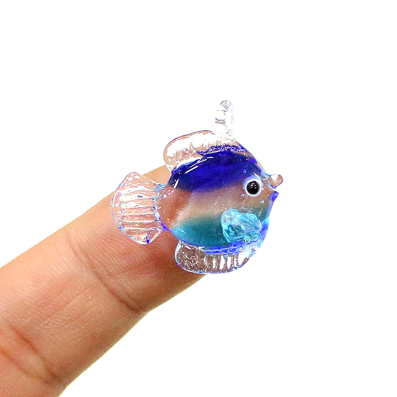 Marine Aquarium Japan - カラフルなミニの熱帯魚ガラス2点が魅力的な海洋動物のペンダントアクセサリーdiyアクセサリーイヤリングブレスレットアクセサリーや水族館の装飾に使います。