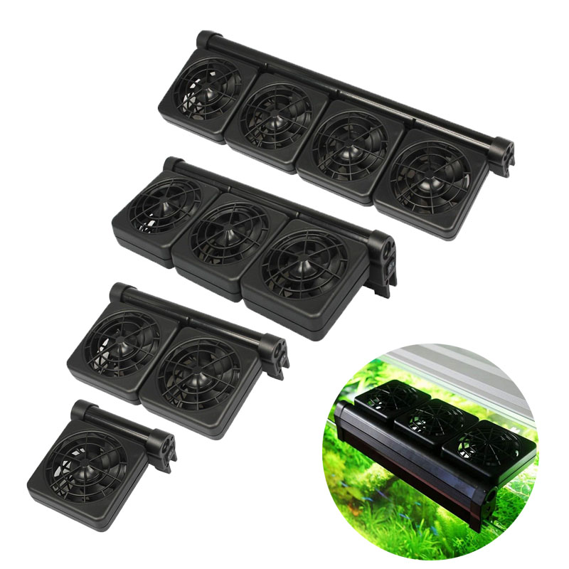 Aquarium Marine Fishes - 1/2/3/4台の水槽ファンチラー、水温制御機能付き魚タンク冷却ファンシステム（海水・淡水・海洋タンク・池用）