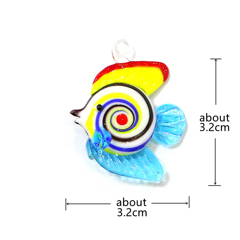 カラフルなマイクロ熱帯魚ガラスペンダントかわいい海洋動物魅力 - Marine Aquarium Europe のレビューと価格