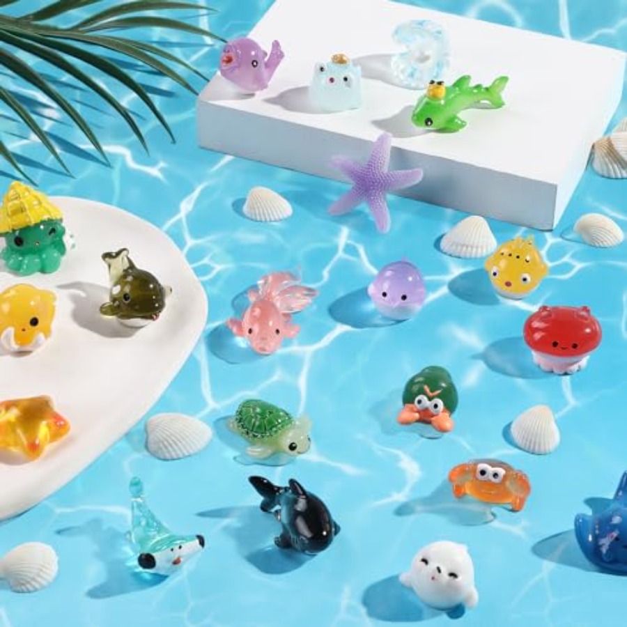 樹脂製動物 小さな海の生き物の置物 海洋生物 プラスチック製 - Marine Aquarium Japan のレビューと価格