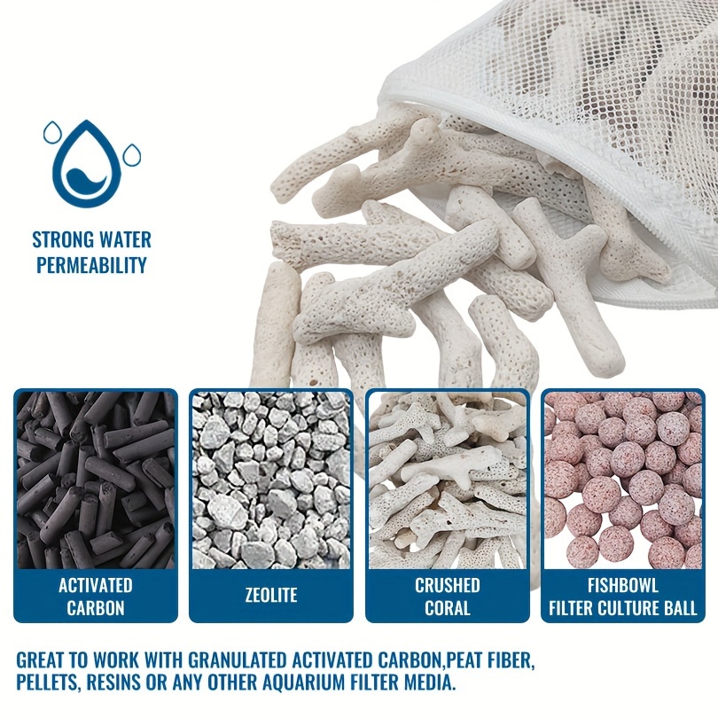 水族館用再利用可能なジッパーフィルターメディアバッグ - 活 - Marine Aquarium Filter Media のレビューと価格