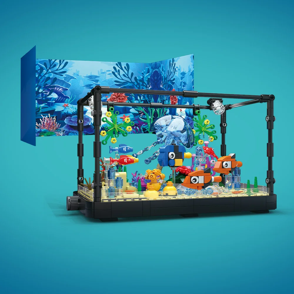 ライト付き水槽ビルディングブロックセット、水槽、海洋カメ、1 - Aquarium Marine Fishes のレビューと価格