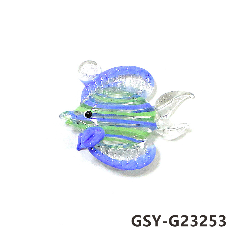 手作りの熱帯魚ミニチュア彫刻2点セットガラスペンダント水族館 - Aquarium Marine Fishes のレビューと価格